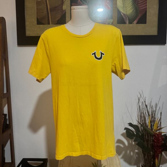 True Religion Tops - True Religion Buddha Logo Graphic T-Shirt - Yellow (XS) Unisex